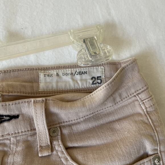 Rag & Bone Tan Skinny Jeans 25 Snag On Left Cheek- See Pics - Picture 3 of 8